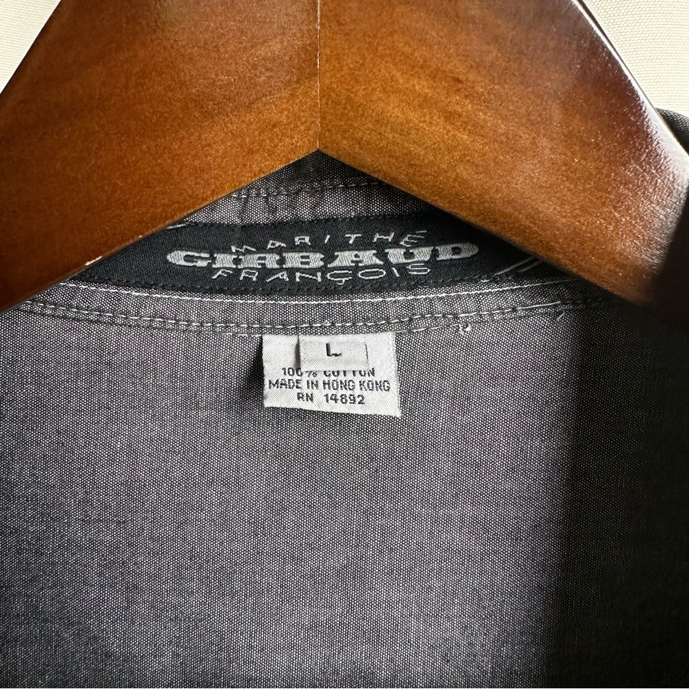 Marithe Francois Girbaud Oversized Men's Large Gray Chambray Shirt Hip Hop 90s - Picture 4 of 11